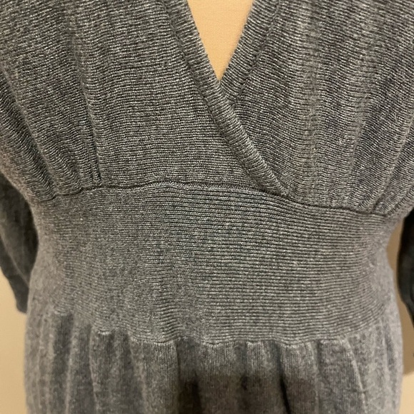 Express Deep V Grey Mini Dress, Wide Waist Band, size S - Picture 2 of 5